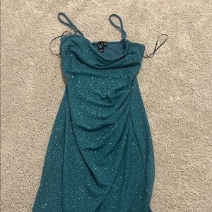 Windsor Teal Sparkle Mini Dress